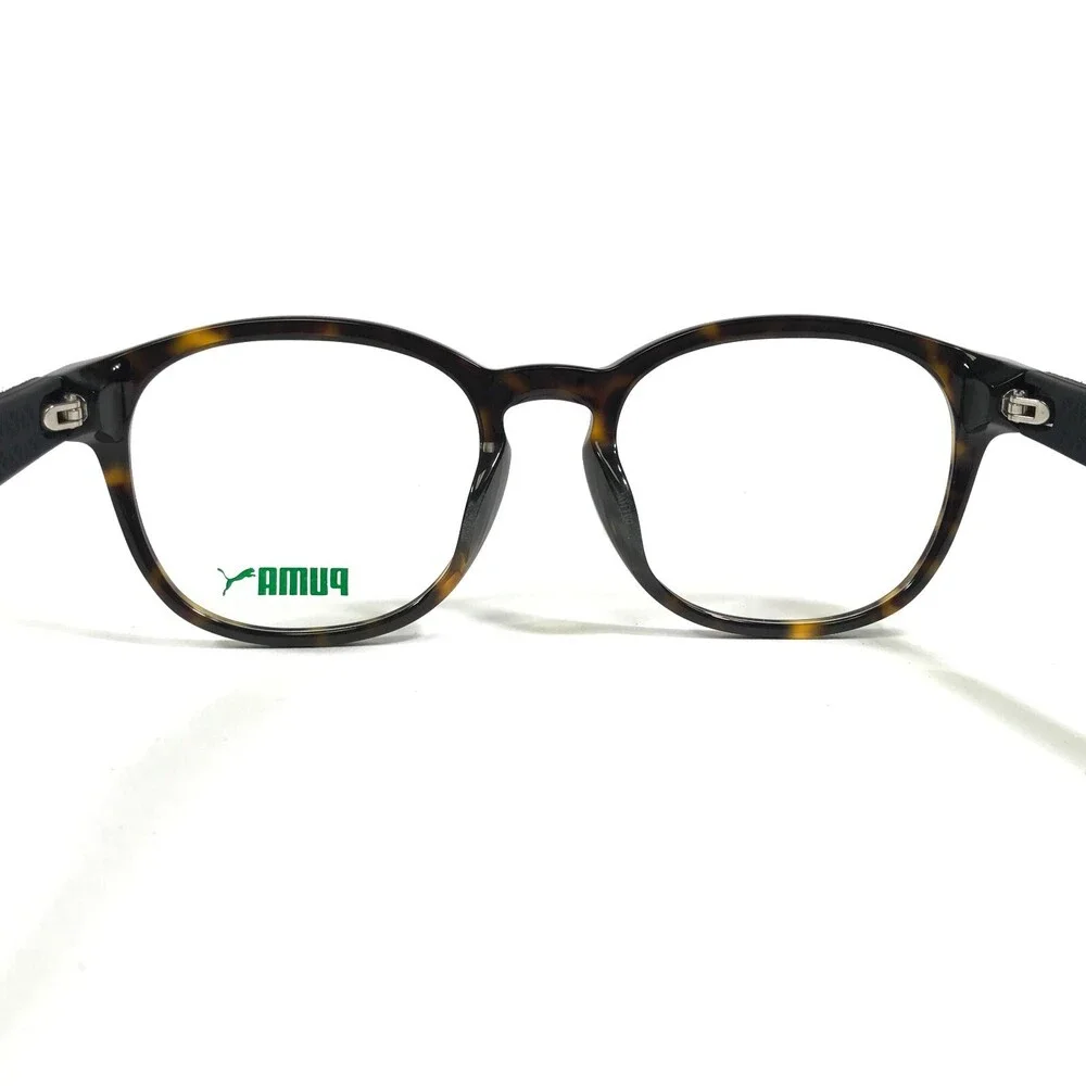 Puma Eyeglasses Frames PU00430A 009 Brown Suede Leather Tortoise 53-20-140